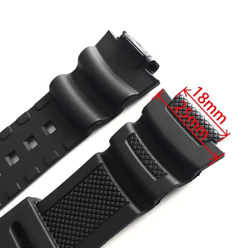 VNWCT Uhrenarmband Kautschuk, Schwarz, 18 mm x 25 mm - Bild 3