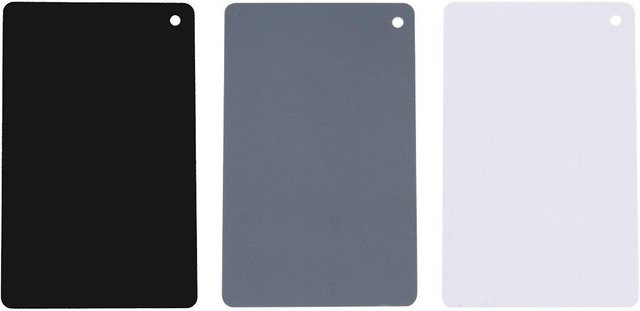 Koogeelife 3 in 1 Digitale Fotografie Belichtungsausgleich-Kartenset in Grau, Weiß und Schwarz mit Trageschlaufe - Bild 1