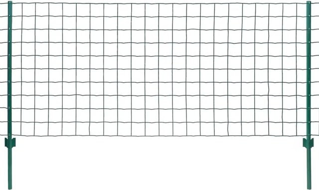 vidaXL Metallzaun aus PVC-beschichtetem Stahl in Grün, Breite: 20 m, Höhe: 1,2 m - Bild 1