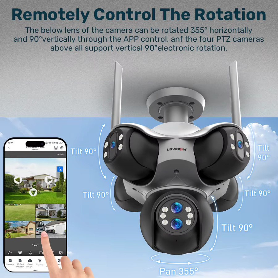 LS VISION 30 MP WiFi-IP-Überwachungskamera für den Außenbereich mit 10-fachem Zoom, 360 Grad PTZ und automatischer Verfolgung - Bild 3