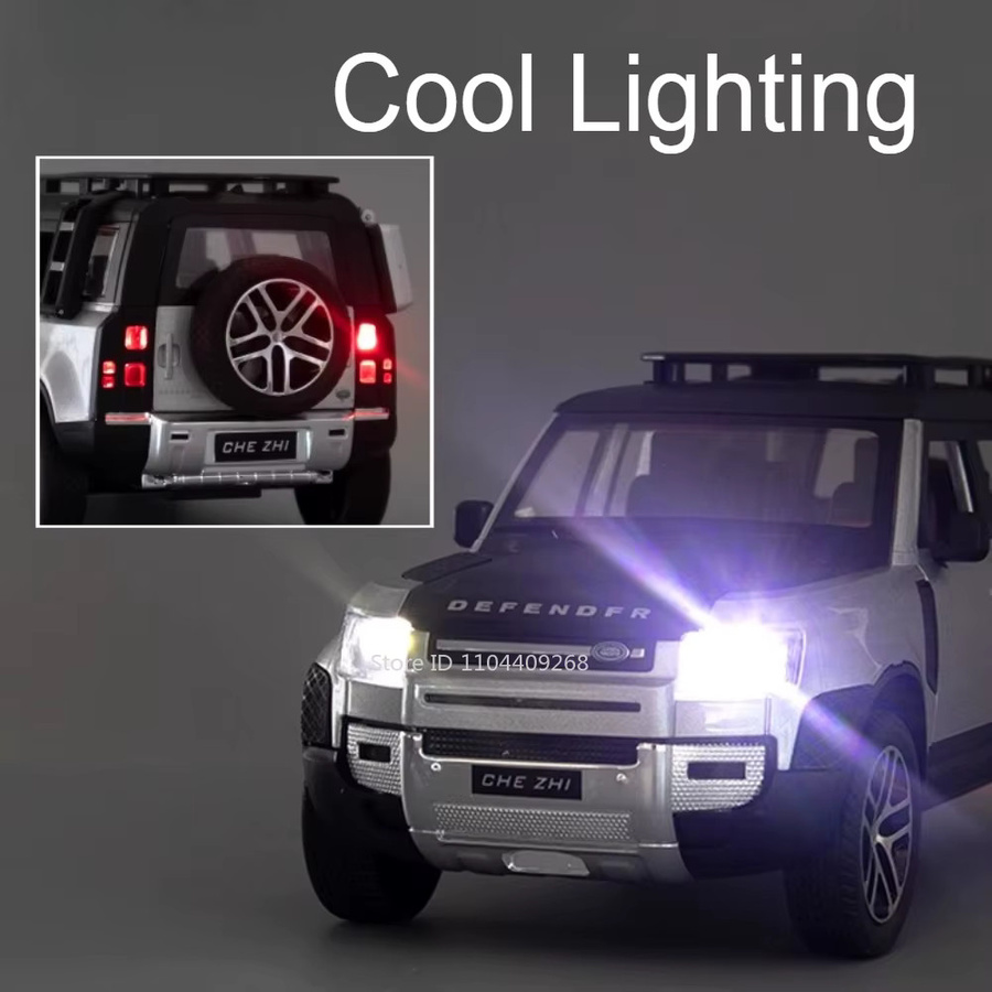 RMZ city Land Rover Defender Range Rover Modellauto, Maßstab 1:24, mit Licht und Sound, Metalldruckguss - Bild 5