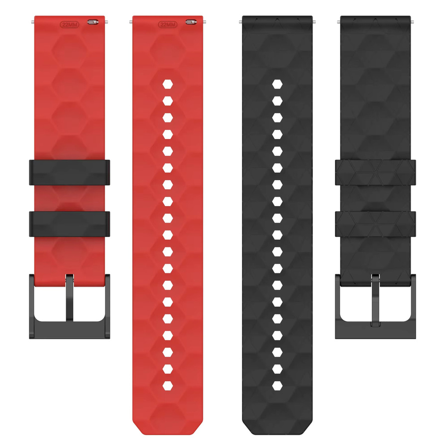 Uhrenarmband Silikon, Fußballmuster, multicolor, 22mm 20mm - Bild 2