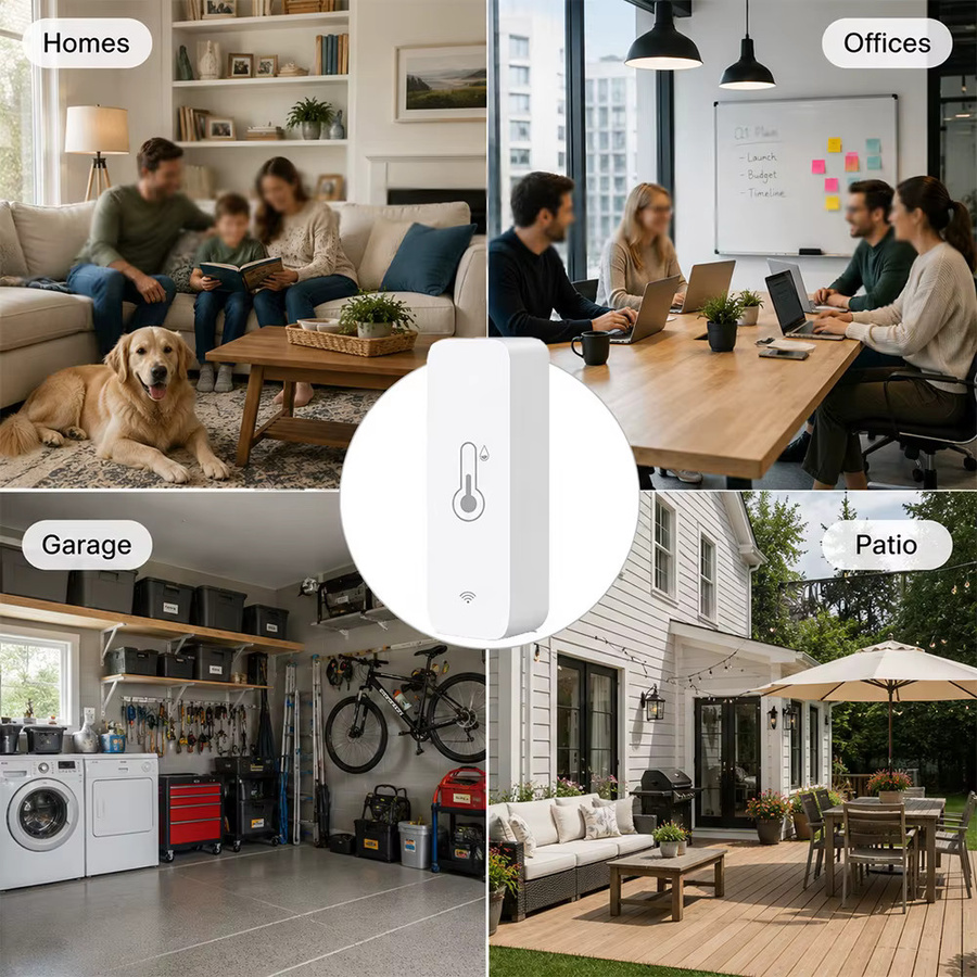 Tuya WiFi Temperatur- und Feuchtigkeitssensor Smartes Thermometer-Hygrometer in Weiß, kompatibel mit Smart Life, Alexa und Google Home - Bild 2