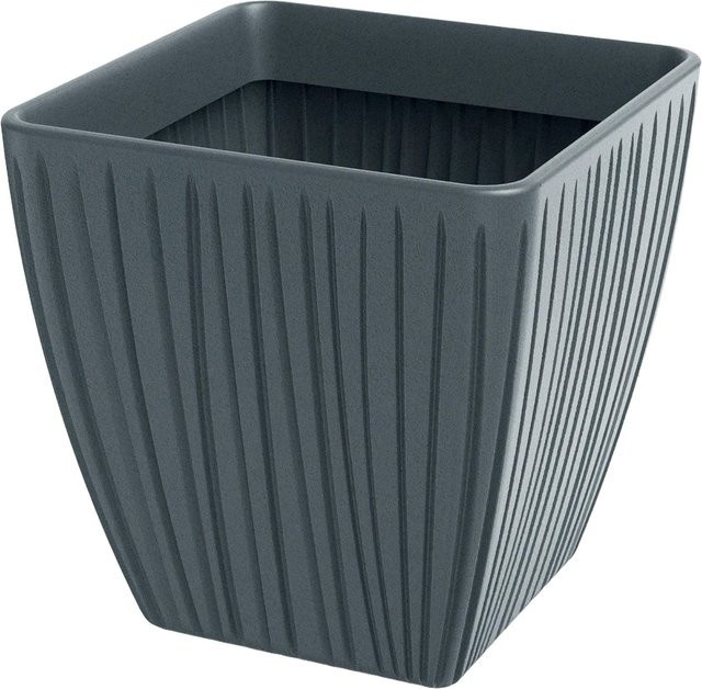 Prosperplast Blumentopf Fero Square mit Rippenstruktur in Betongrau, B/T/H: 48 x 48 x 48 cm - Bild 1