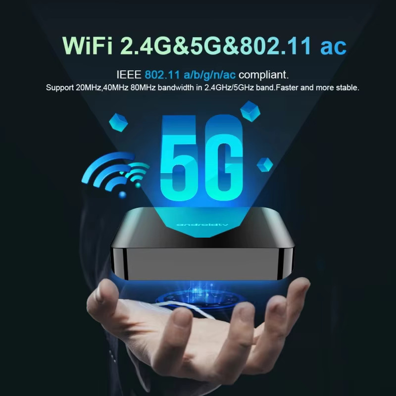 CLIBABIQBOX TV98 ATV Plus Smart TV Box mit Android 14, 8GB RAM, 128GB Speicher, Allwinner H313 Quad Core, Dual Wifi 4G/5G, Bluetooth 5.0, Sprachsteuerung, HD 4K 8K Unterstützung, Schwarz - Bild 3