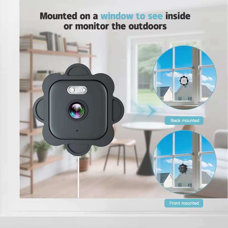 FIRSTCCTV 3MP WLAN Fensterkamera mit Farbnachtsicht und Bewegungserkennung in Schwarz - Bild 2