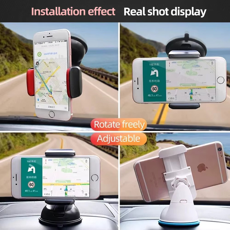 EXSKOF Universal Auto Handyhalterung mit Saugnapf und einstellbarem Winkel für iPhone, Huawei, Samsung, Xiaomi und OPPO in Schwarz oder Rot - Bild 4