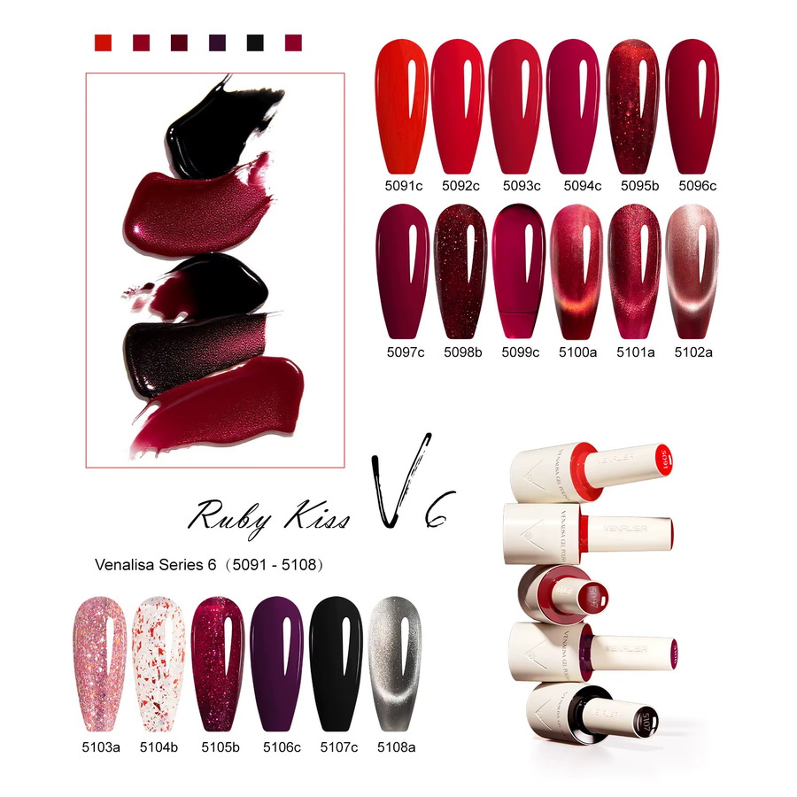 VENALISA Crystal Red Cat Eye Magnetischer Nagelgellack, 10 ml, Schimmernd - Bild 2
