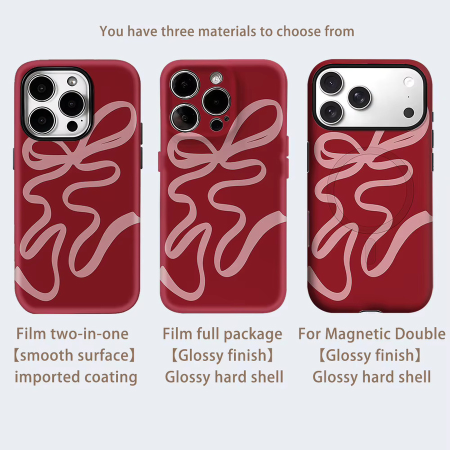Crimson BowPhone Robuste Schutzhülle für iPhone 17 16 15 14 13 Pro Max Plus mit Magnetfunktion in Rot - Bild 2