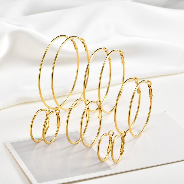 Meaeguet Creolen Edelstahl, Gold, Damen - Bild 1