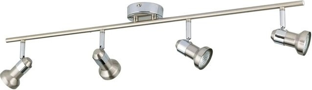 Orion Leuchten Seba Strahler in Satin Silber mit 4 x GU10 Fassungen, dimmbar und verstellbar - Bild 1
