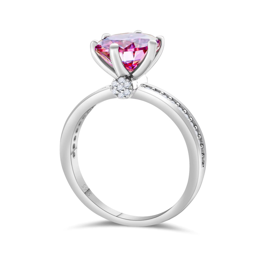 BIJOX STORY Ehering, 925 Silber, Moissanite, Rosa, Damen - Bild 2