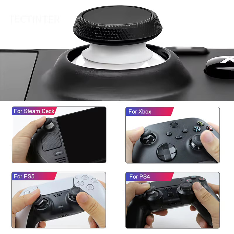 TECTINTER Elastische Schutzringe für Joysticks aus Silikon in Orange für PS5, PS4, Xbox, Switch Pro, Steam Deck und ROG Ally (4/8 Stück) - Bild 3