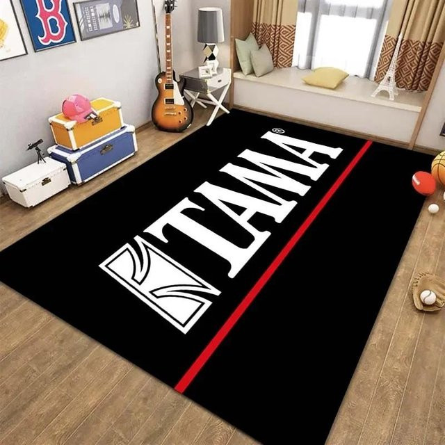 Karpetti Schlagzeug-Print Teppich Schwarz, B/B: 80 x 120 cm - Bild 1