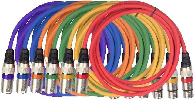 5er Set XLR Kabel Männlich zu Weiblich 3Pin OFC Audio Kabel mit Folie und Geflochtener Abschirmung für Mikrofon, Mixer und Verstärker - Bild 1
