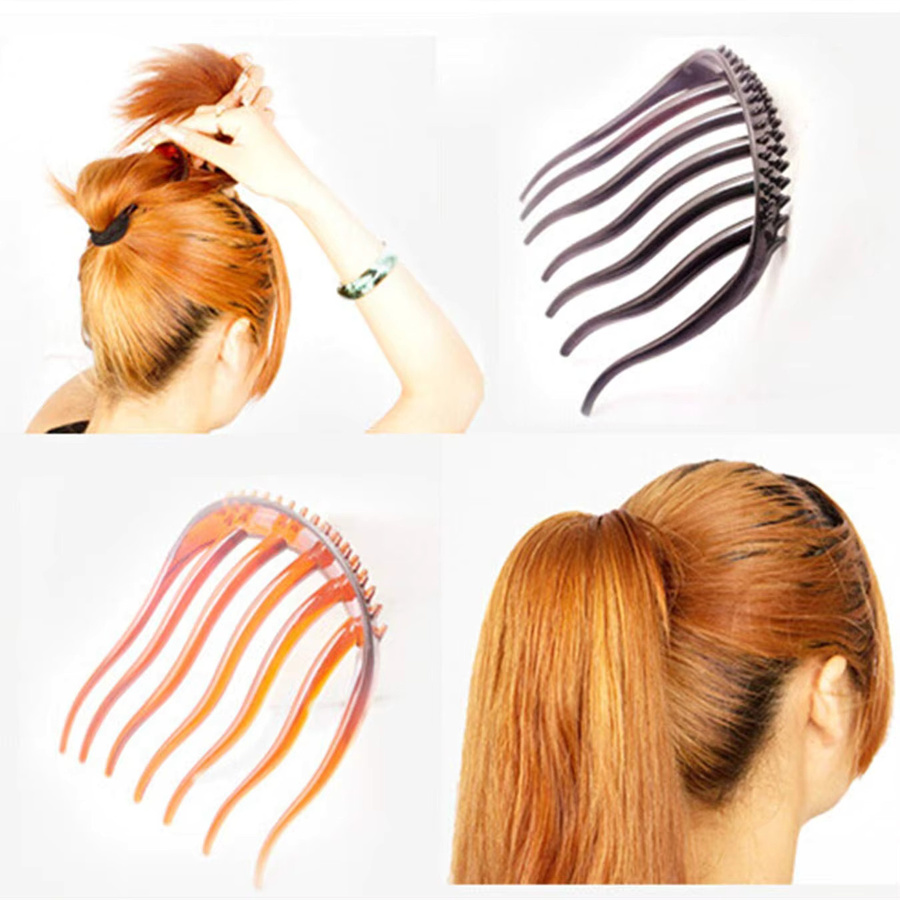 2er-Set Pferdeschwanz-Kamm mit Volumen-Haarkissen, Unisex - Bild 2