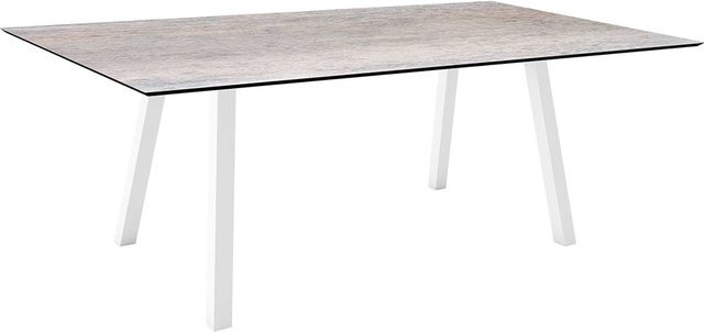 Stern Tisch INTERNO mit Silverstar 2.0 Smoky Tischplatte, Alu weiß, B/T/H: 180 x 100 x 75 cm - Bild 1