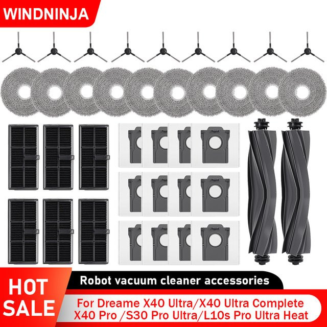 Dreame Ersatzteil-Set mit TriCut-Bürste, Filtern, Staubbeuteln und Mopps für X40 Pro, X40 Ultra, S30 Pro Ultra und L10s Pro Ultra - Bild 1