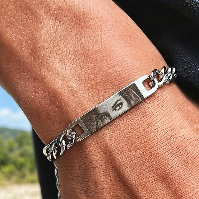 Steel love Armband, Edelstahl, Silber, Unisex, Augenmotiv - Bild 1