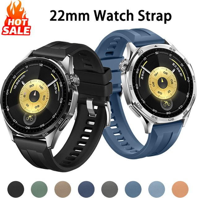 Huawei Uhrenarmband, Silikon, 22 mm, Schwarz, Unisex - Bild 1