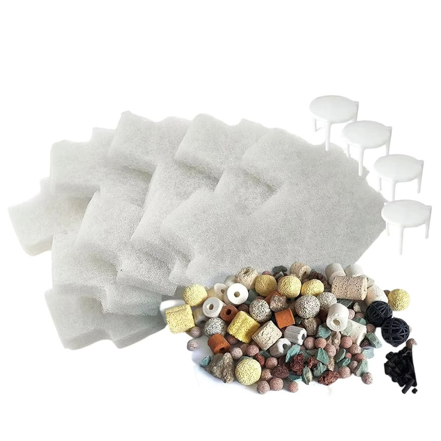 Pond BOSS Teichfilter-Medien-Set für Wasserfallüberlauf mit 6 Filterpads und Keramikringen - Bild 4