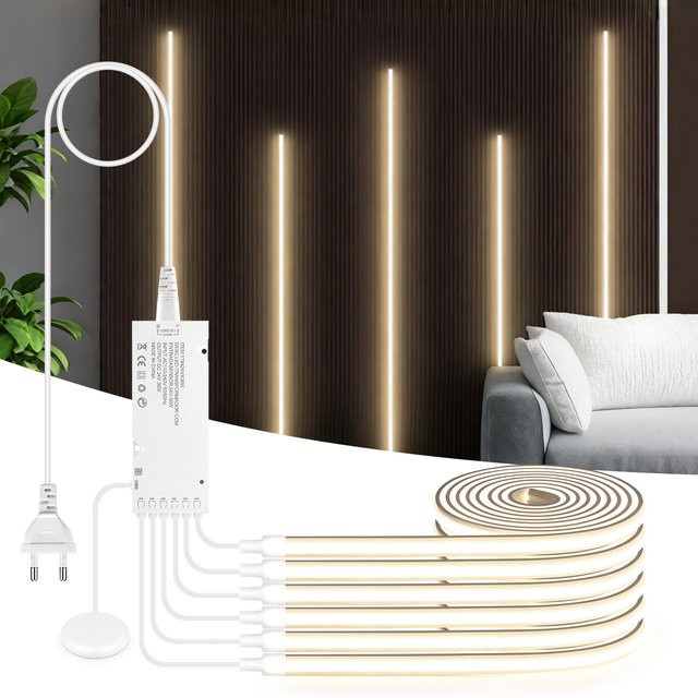 Rybakov COB LED-Streifen Natural White, selbstklebender linearer Neonlicht-Streifen aus Silikon für TV-Hintergrundbeleuchtung und Wanddekoration - Bild 1