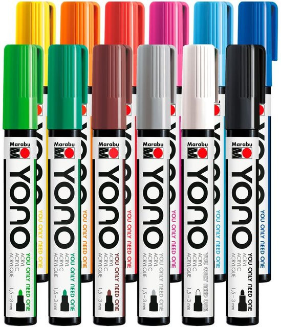 Marabu YONO Marker-Set ADVANCED Permanent Marker in Multicolor für Erwachsene - Bild 1