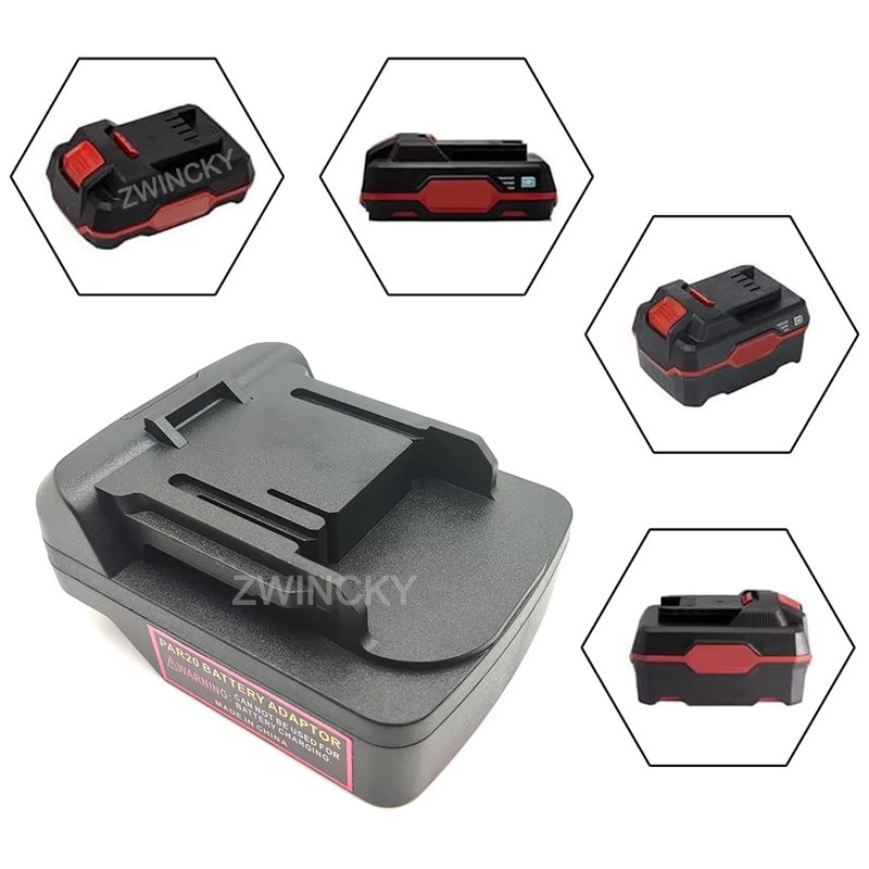 Parkside Batterieadapter-Konverter für X20V Team Lithium-Akkus auf 18V Elektrowerkzeuge von Makita, DeWalt, Milwaukee und Bosch in Schwarz - Bild 3