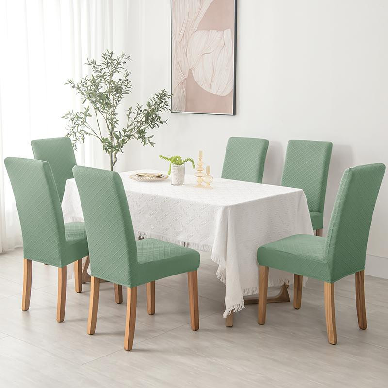 Yiran Furniture Rauten-Jacquard-Stuhlbezug aus Stretch-Material, elastisch und schmutzabweisend für Esszimmer und Küche - Bild 1
