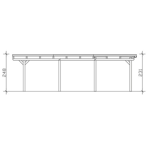 Skan Holz Carport Emsland aus Fichte mit EPDM-Dach in Weiß, B: 609 cm, T: 846 cm - Bild 3