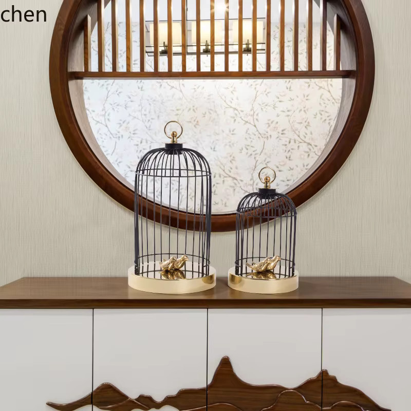 YFY Vogelkäfig aus Metall im modernen chinesischen Stil als dekoratives Element für Wohnzimmer und Arbeitszimmer - Bild 2