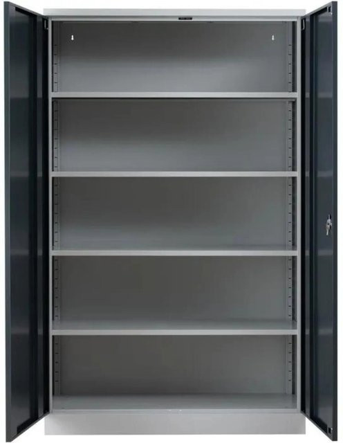PROREGAL Stahlschrank Bee mit 7 Fachböden und Türen in Grau und Anthrazit, H x B x T: 195 x 120 x 60 cm - Bild 1