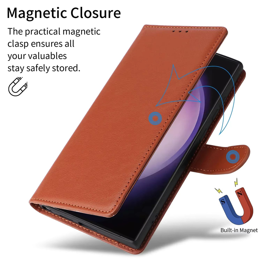 Leder-Schutzhülle Wallet Funda für Samsung Galaxy S23 S24 S25 Ultra Plus Edge A06 A16 A26 A36 A56 A05S A15 A25 A35 A55 5G in Schwarz oder Braun - Bild 2