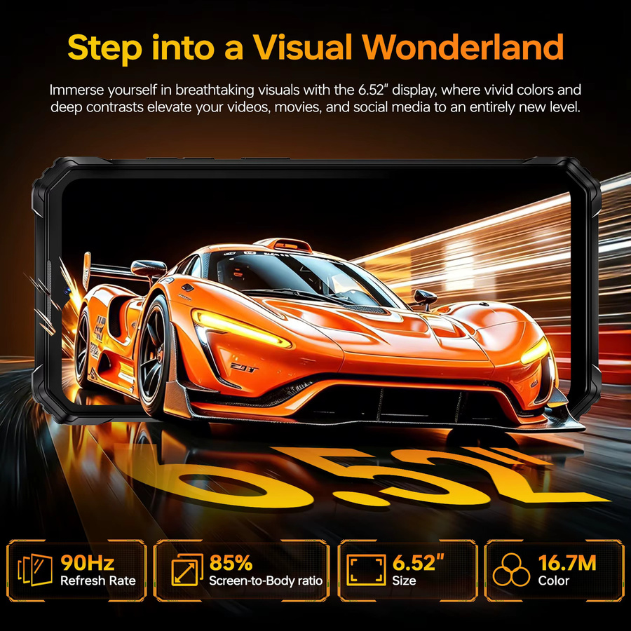 Oukitel G6 Robustes Smartphone mit 64GB Speicher, 6,52 Zoll HD-Display, 10600mAh Akku, Android, NFC und IP68/IP69K Zertifizierung - Bild 2