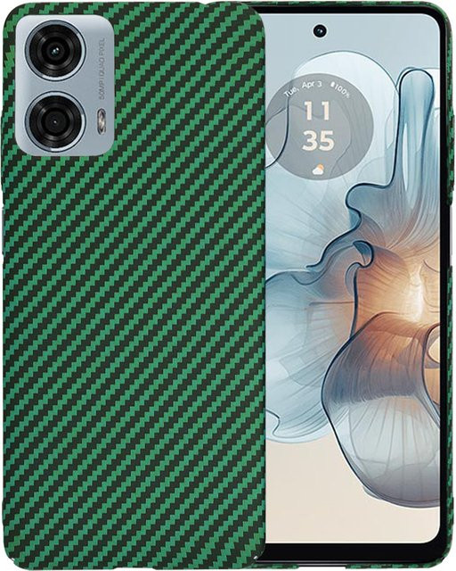 Techsuit Carbonite FiberShell Schutzhülle für Motorola Moto G24 Power in Grün - Bild 1