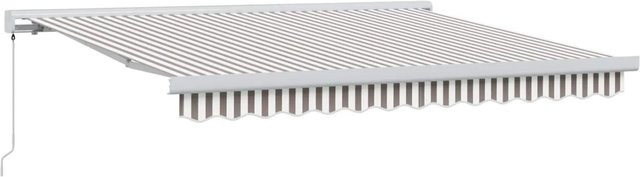 vidaXL Ausziehbare Markise aus Aluminium und Polyester, Hellgrau und Weiß, B: 450 cm, T: 300 cm - Bild 1