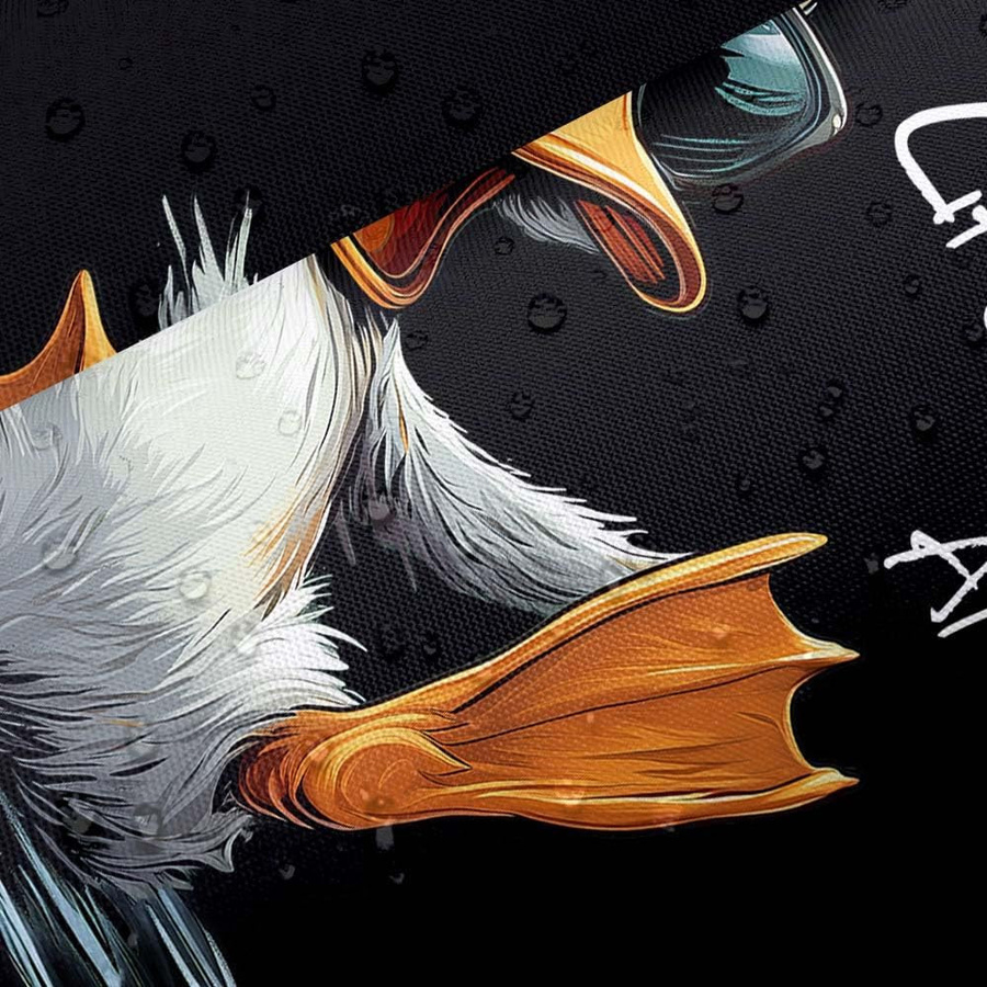 Wasserdichter Duschvorhang mit Enten-Motiv in Schwarz-Weiß, B/H: 120 x 180 cm - Bild 3