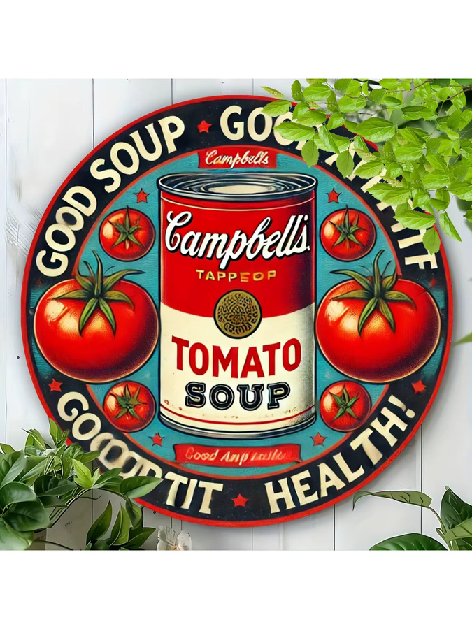 Potdemiel Vintage Campbell's Tomato Soup Rundes Metallschild Durchmesser: 20,3 cm - Bild 7
