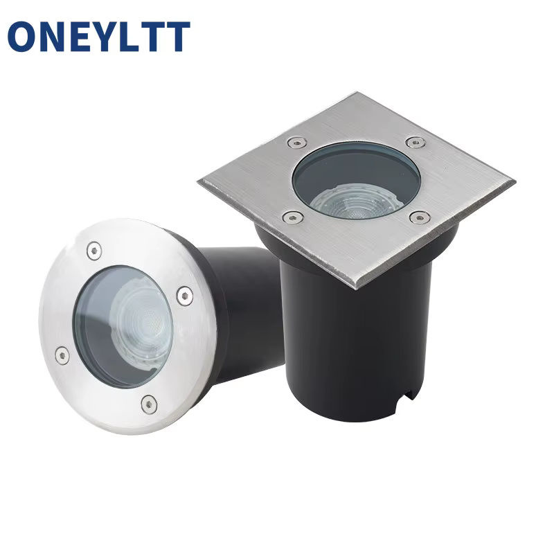 ONEYLTT LED Bodenleuchte für Außenbereiche, wasserdichte Einbauleuchte aus Edelstahl und Aluminium mit GU10 Fassung, Schwarz - Bild 3