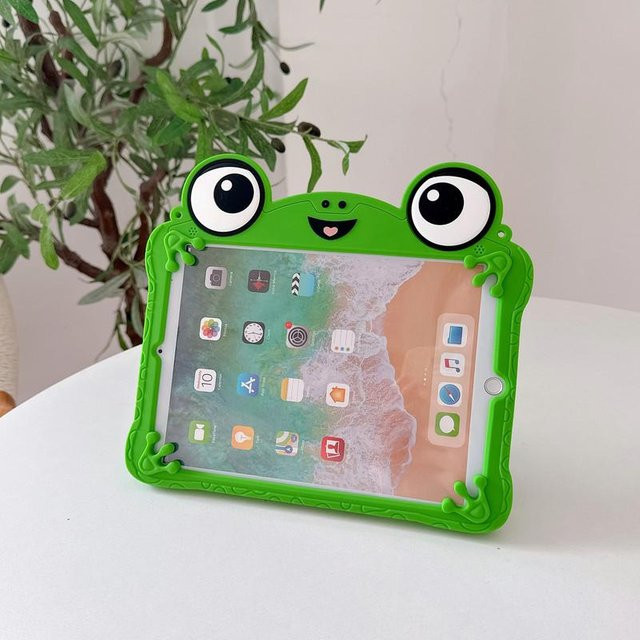 Tablethülle mit Cartoon Frosch Design für Samsung Galaxy Tab A7 Lite, A9, A11 Plus und iPad Air, Pro, Mini in Grün - Bild 1