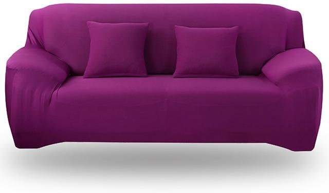 Airldianer Stretch-Sofaüberzug für 1-Sitzer, einfarbig in Lila, rutschfest und elastisch, Breite: 90-140 cm - Bild 1