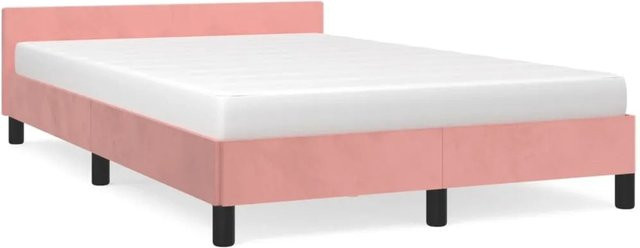 vidaXL Bettgestell mit Kopfteil aus Samt in Rosa, Modell 51369057 - Bild 1