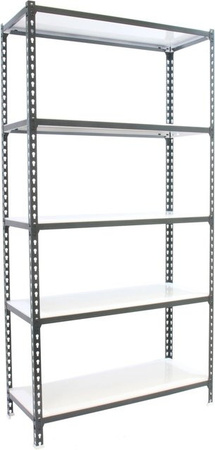 PROREGAL Schwerlastregal Big Metal Shark H x B x T: 200 x 110 x 50 cm, Fachlast 200 kg, Anthrazit-Weiß