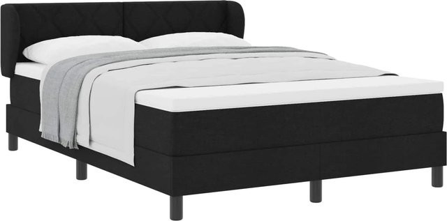 vidaXL Boxspringbett mit Matratze und Taschenfederkern in Schwarz, Breite: 160 cm, Tiefe: 200 cm, Höhe: 163 cm - Bild 1