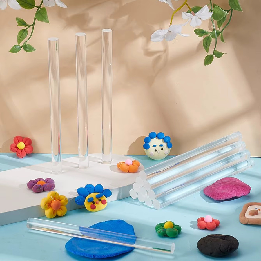10 Stück transparente Rollwerkzeuge aus Acryl für Polymerton und Keramik, DIY Kunststoff-Rollstäbe zur Gestaltung - Bild 3
