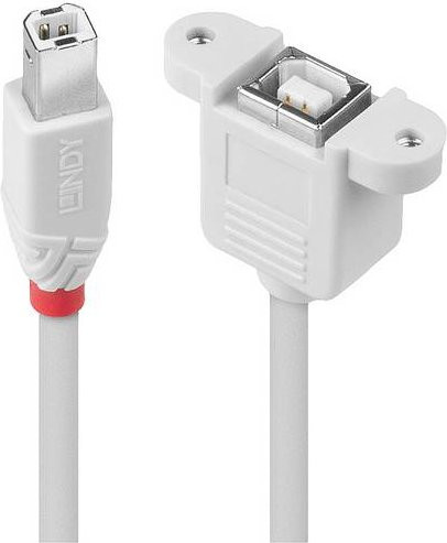 Lindy USB 2.0 Kabel mit USB-A und USB-B Stecker, Grau, 0,50 m - Bild 1