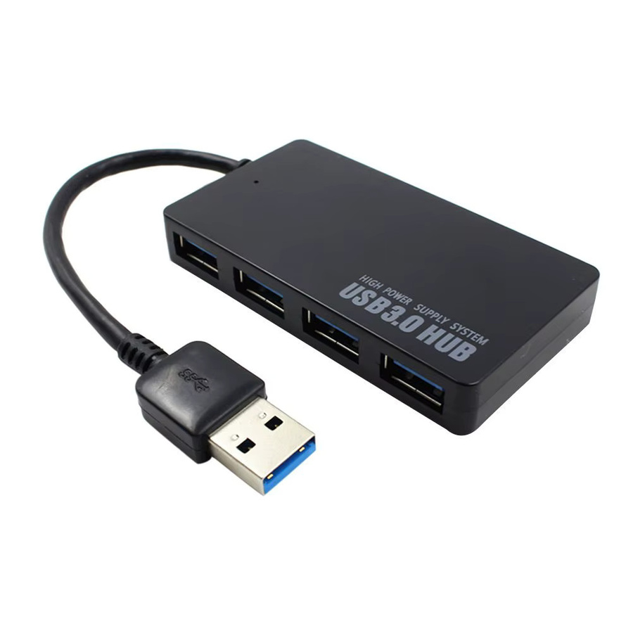 Ninth World Tragbarer USB-Hub mit 4 USB 3.0 Ports, 5 Gbit/s, Schwarz - Bild 2