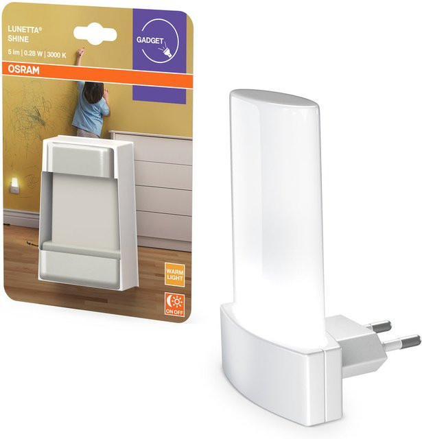 Osram Lunetta Shine LED Nachtlicht mit Dämmerungssensor für die Steckdose, Warmweiß, Weiß - Bild 1