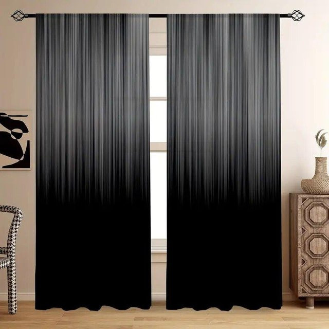 Blickdichte Weihnachts Vorhänge aus Polyester für Wohnzimmer und Schlafzimmer, 2er Set, Breite: 100 cm, Höhe: 130 cm - Bild 1