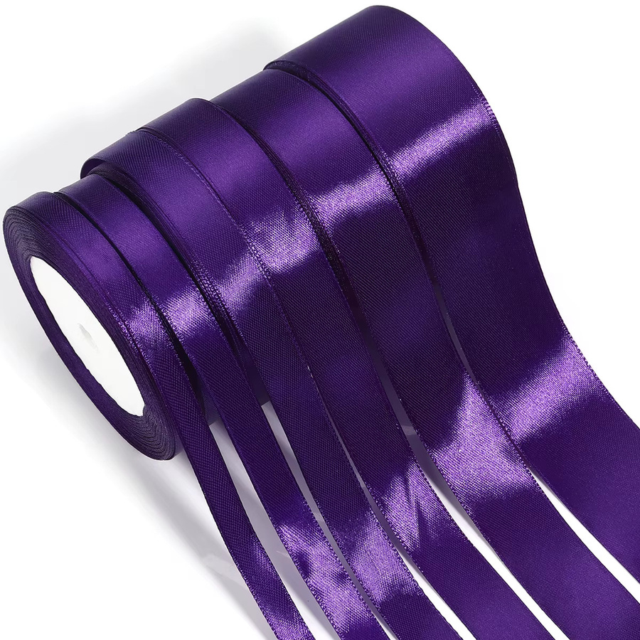 Tiefviolettes Satinband für DIY Dekorationen, Hochzeit und Geschenke, Länge: 25 Yards - Bild 6
